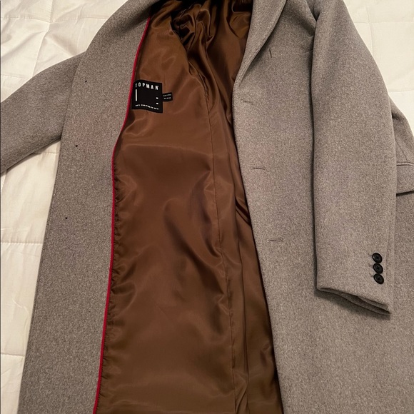 Mens Grey Peacoat - Picture 4 of 4